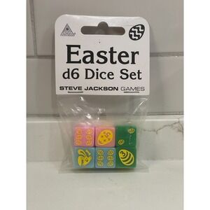 Steve Jackson Games Easter d6 Dice Set‎ of 6 Colored Rabbit Egg SJG New Sealed